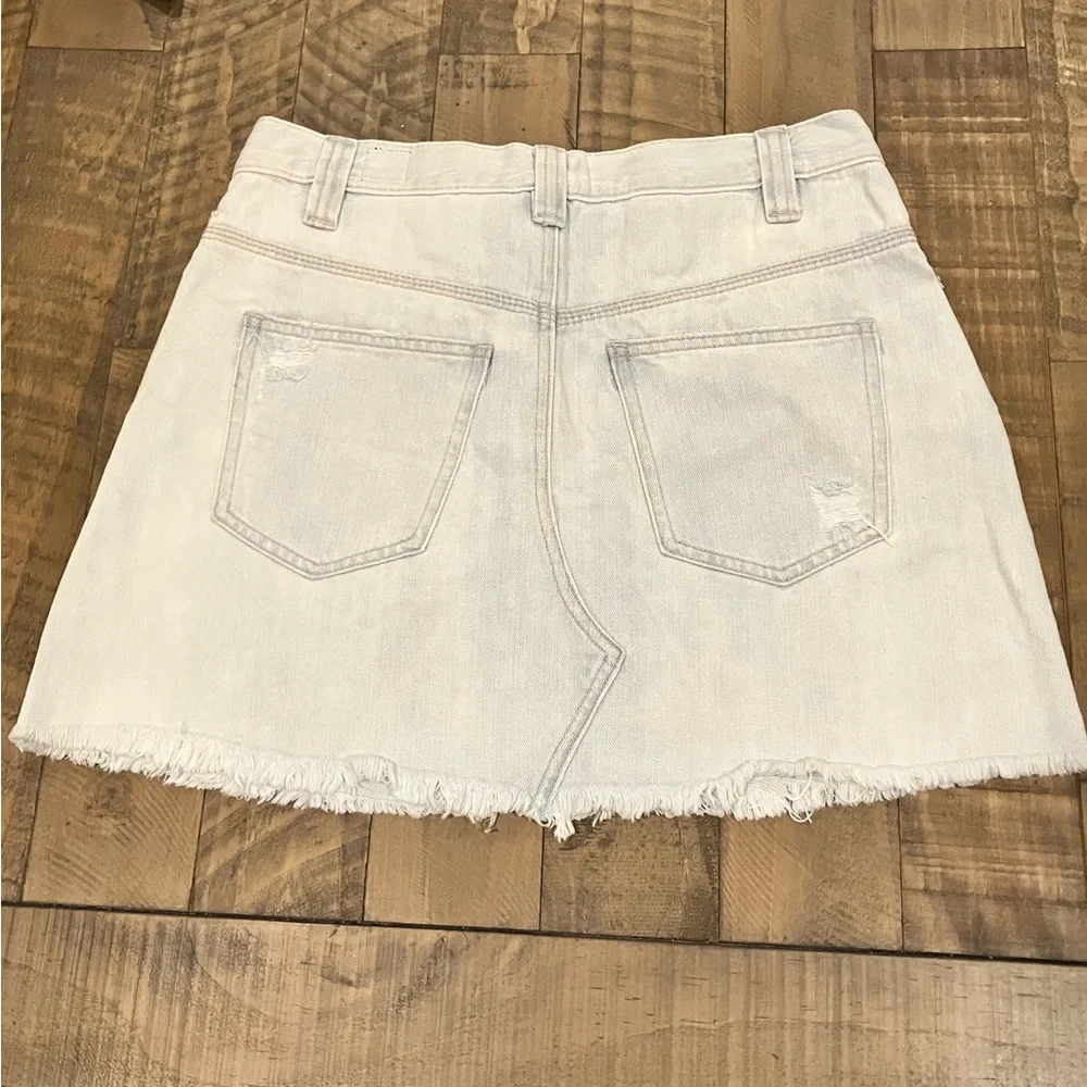 Free People | Sidecar Silver Lake Distressed Denim Skirt - Picture 6 of 12